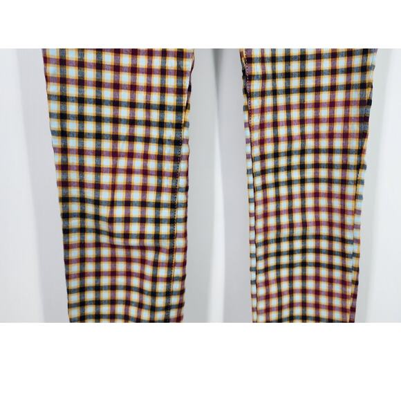 Free People Ella Kick Skinny Plaid Pants Size 27 - Picture 6 of 13
